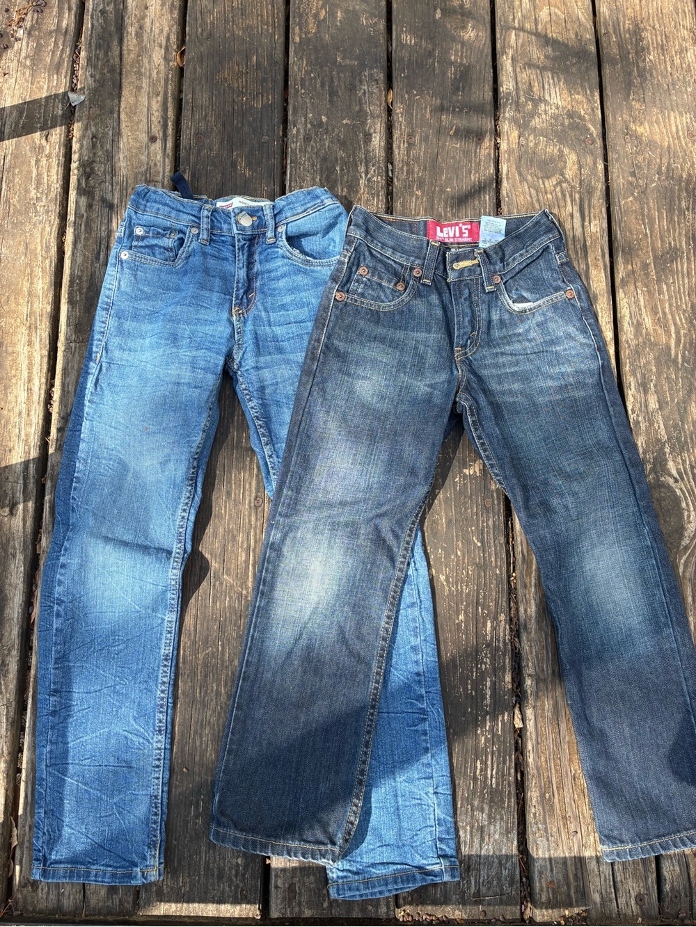Levi's Kids Straight Leg Jeans in Light Blue and Dark Blue
